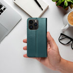 EtuizklapknaiPhone15PLUSSmartMagnetociemnozielone7