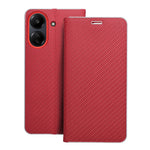 EtuizklapknaXiaomiRedmi13C-PocoC65LunaBookCarbonczerwone1