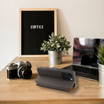 EtuizklapknaiPhone16PROMAXFolioSideMagnetbrzowe4