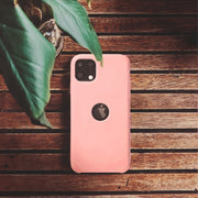132803 4 pouzdro forcell soft touch silicone apple iphone 11 max 6 5 praskova ruzova vyrez na logo