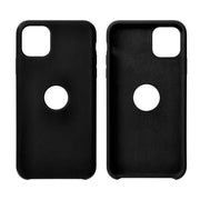 596948 13 pouzdro forcell soft touch silicone apple iphone 12 12 pro cerne vyrez na logo