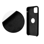 596948 14 pouzdro forcell soft touch silicone apple iphone 12 12 pro cerne vyrez na logo