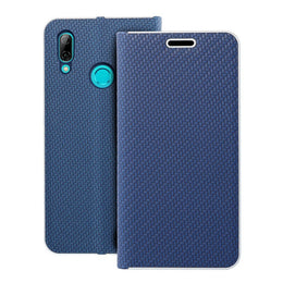 EtuizklapknaHuaweiPSmart2019LunaBookCarbonniebieskie1