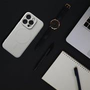 FuteradoiPhone15PROMAXSiliconeMagCoverzgodnyzMagSafecameraprotectiontytanowyszary4