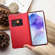 EtuizklapknaXiaomiRedmi13C-PocoC65LunaBookCarbonczerwone12