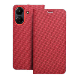 EtuizklapknaXiaomiRedmi13C-PocoC65LunaBookCarbonczerwone1
