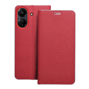 EtuizklapknaXiaomiRedmi13C-PocoC65LunaBookCarbonczerwone1