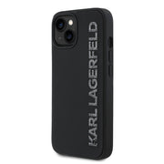 Karl Lagerfeld 3D Rubber Glitter Logo Zadní Kryt pro iPhone 13 Black – obrázek 2